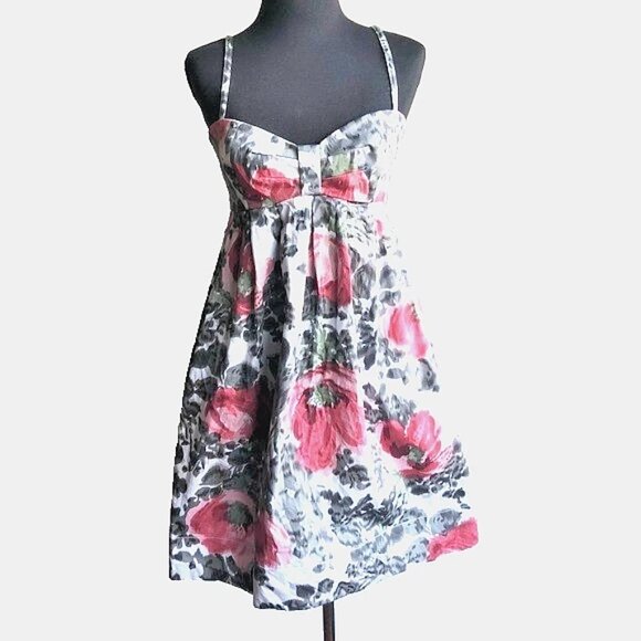Maggy London Pink & Gray Floral Sheath Dress 10 - Picture 1 of 4